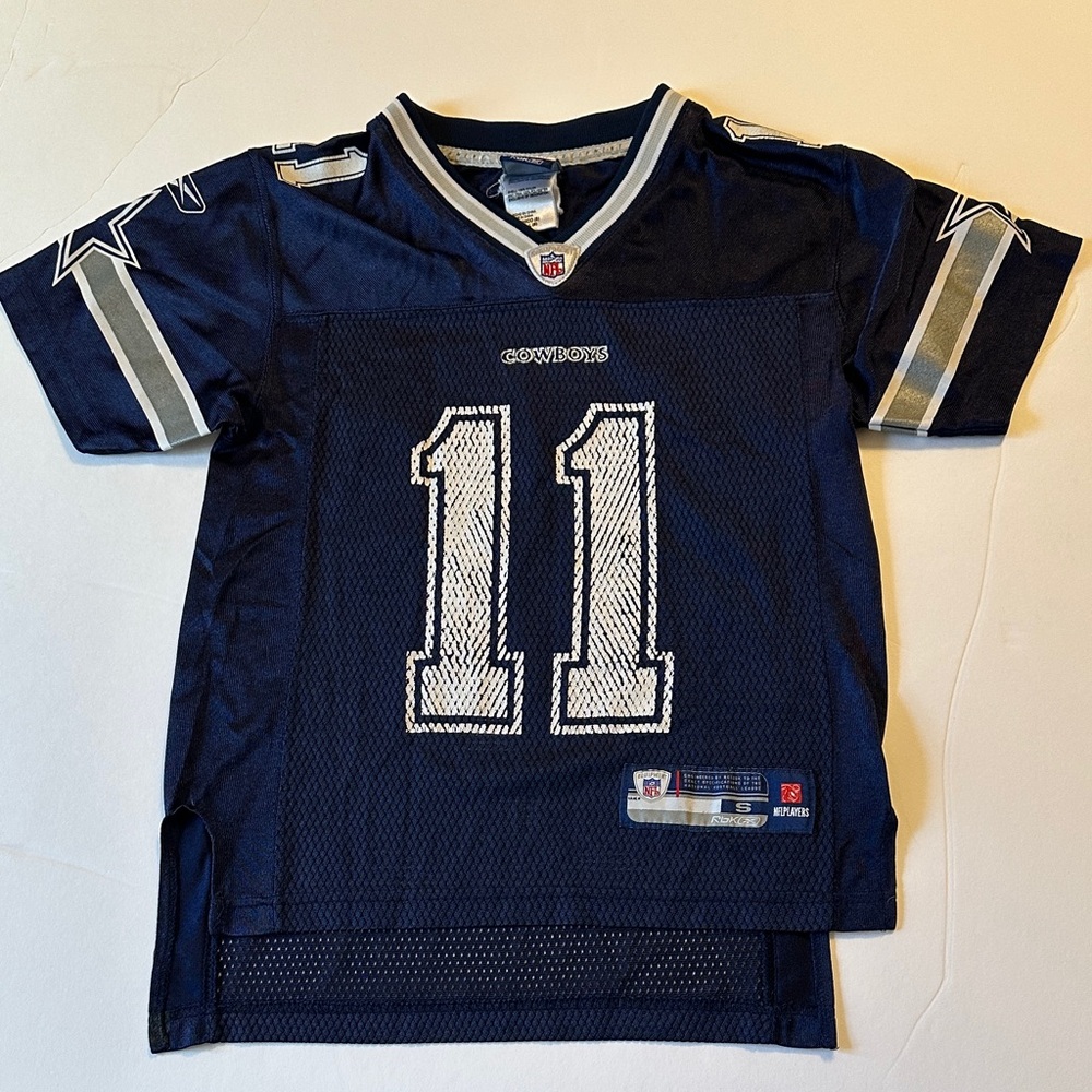NFL Dallas Cowboys Kids Navy and Silver Jersey, #11, Size Small, 8